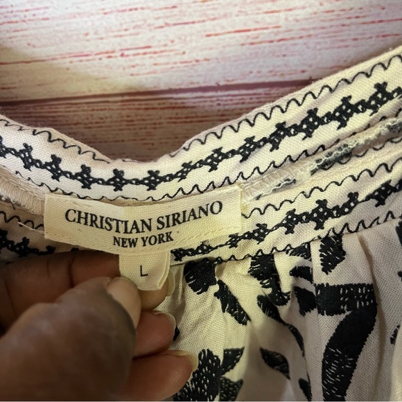 Christian Siriano New York Printed‎ Crochet Top Size Large - Picture 2 of 7